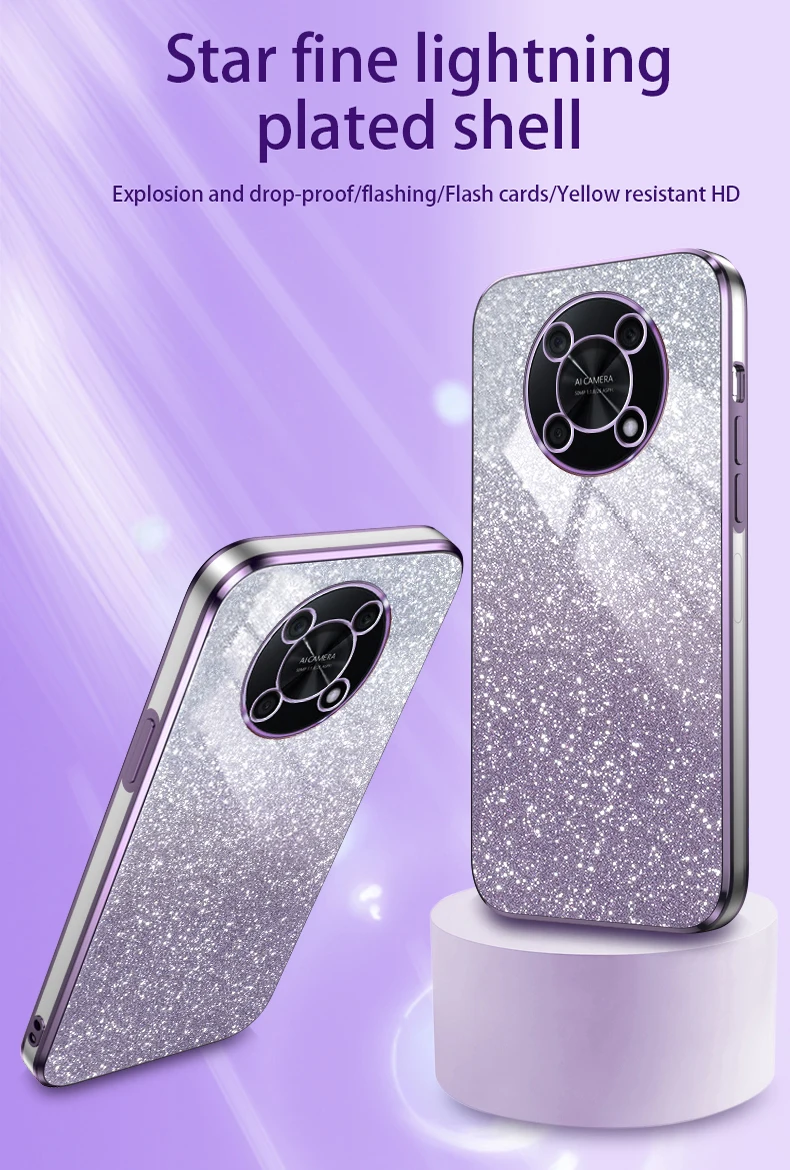 Funda vista frontal mostrando el degradado brillante
