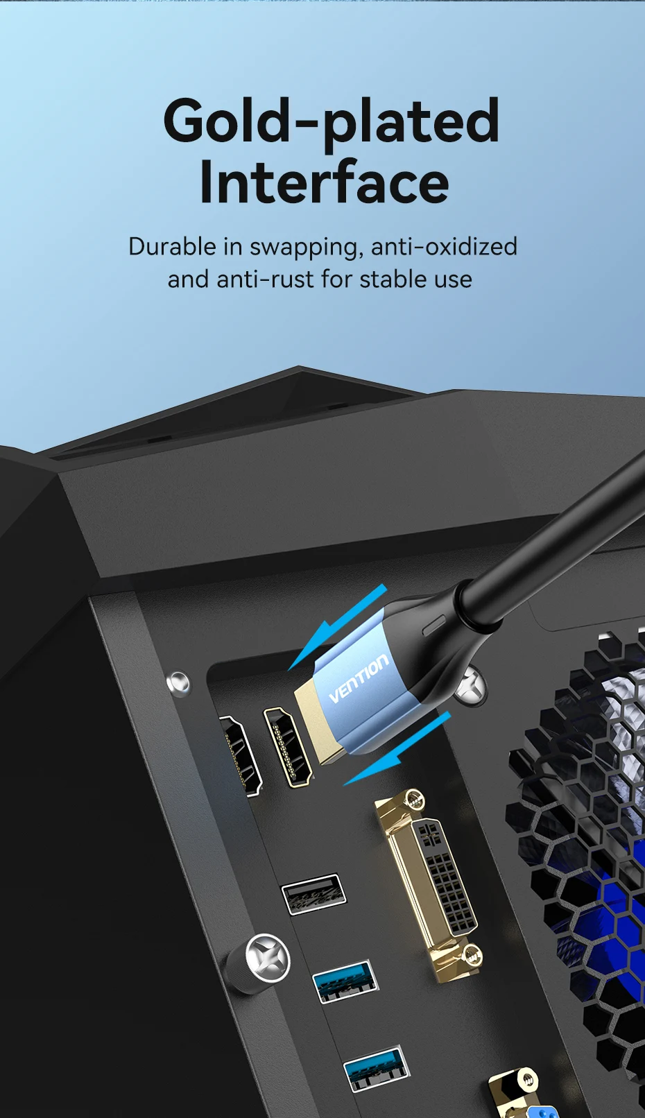 Conectores chapados en oro y cable PVC flexible