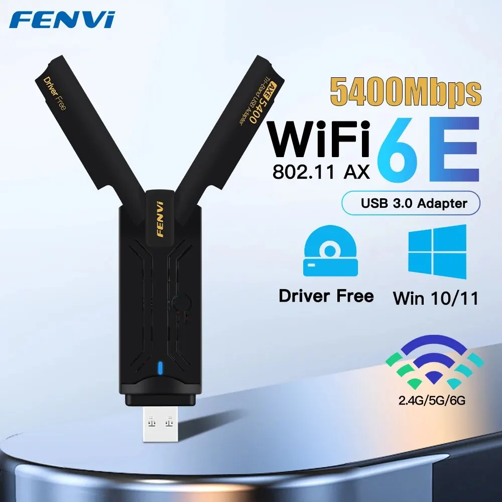 FVI Adaptador USB WiFi 6 AX5400 Triple Banda 2,4/5/6 GHz Sin controlador - imagen 5