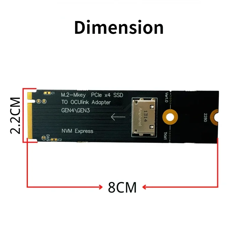 Adaptador Oculink SFF-8612 M.2 M-Key a U.2 NVMe PCIe Gen4/Gen3 - imagen 5
