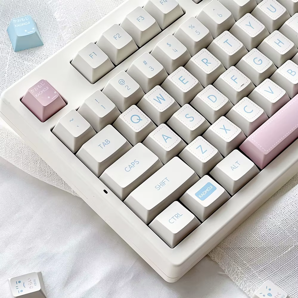 Teclas PBT blanco leche con grabado KAOMOJI