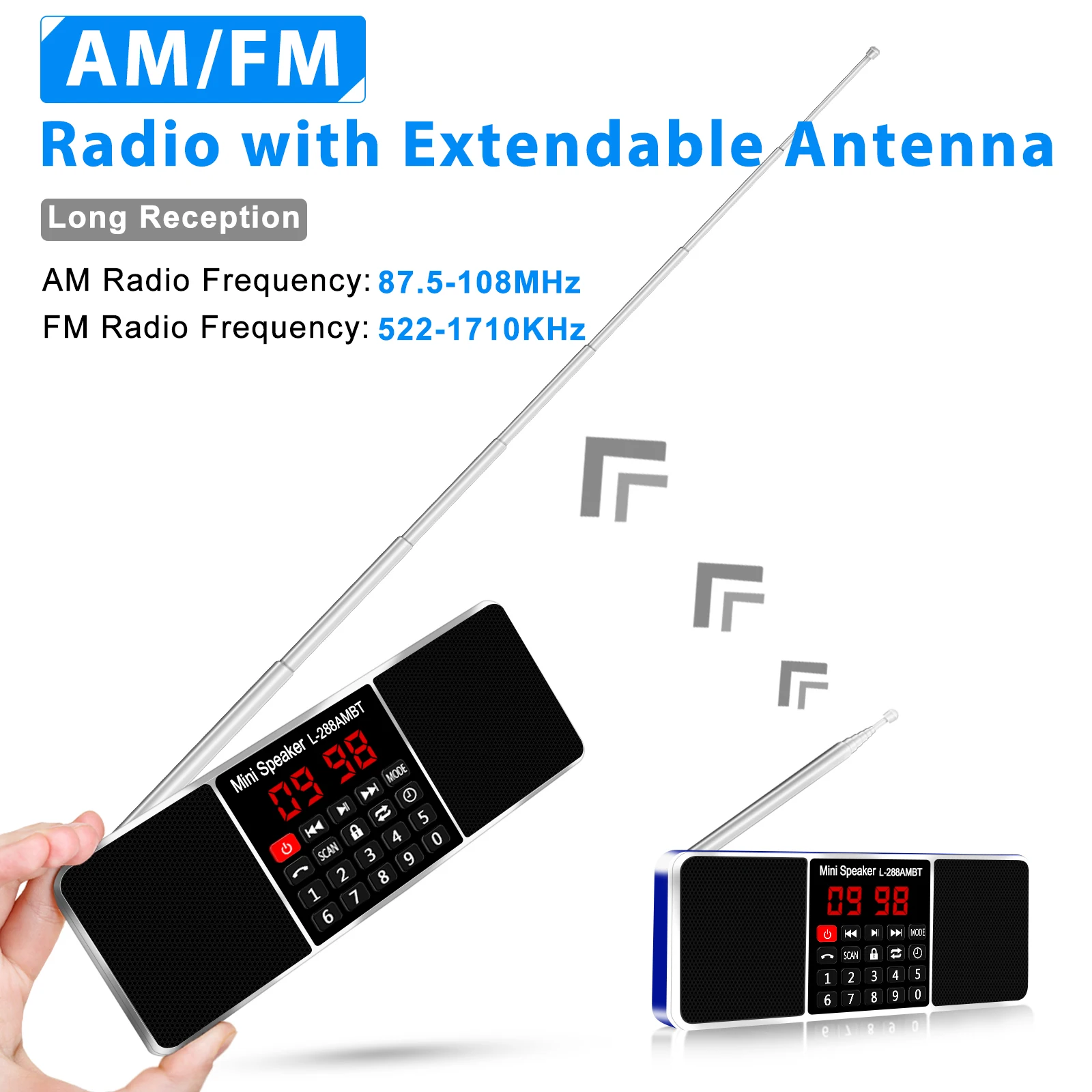 Vista frontal del altavoz con pantalla