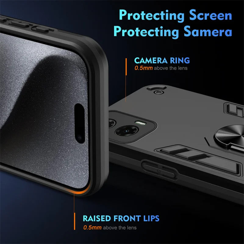 Funda militar Motorola Moto G35/G55/G75/G85 5G con anillo - imagen 5