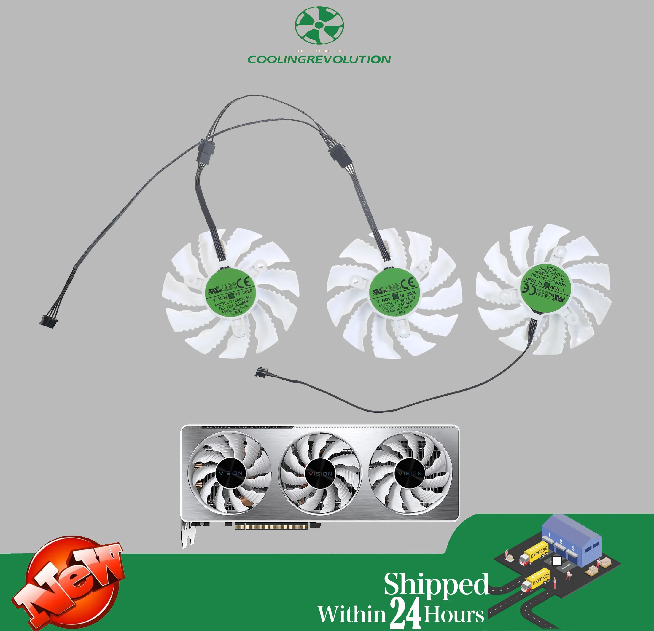 Ventilador 82mm para RTX 3070 - vista lateral trasera