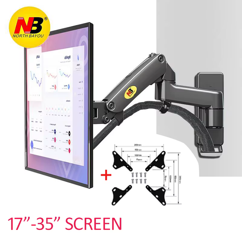 Soporte Pared Monitor TV Brazo Largo Giratorio VESA hasta 12KG - imagen 5