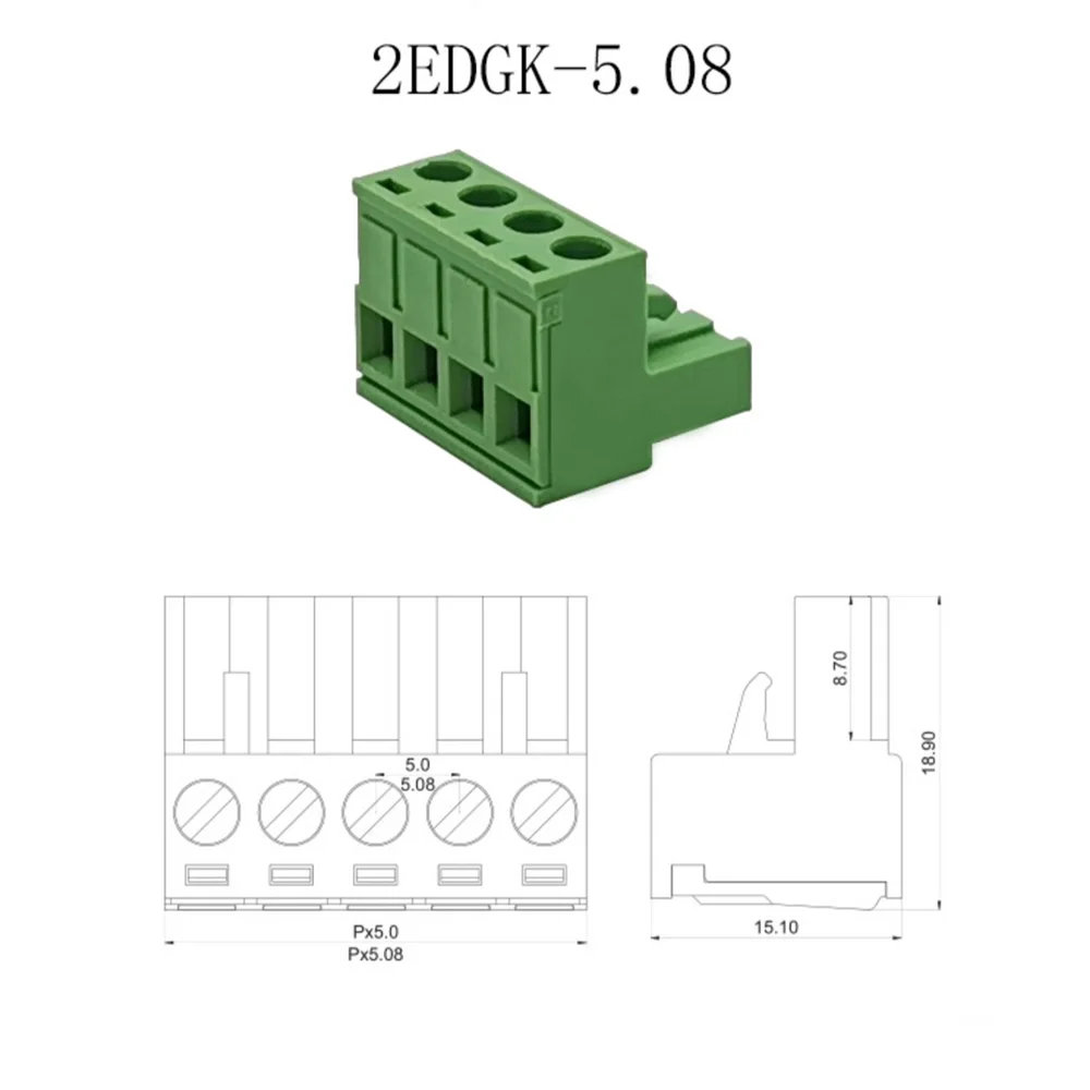 Bloque de terminales enchufable para PCB, paso de 5,08 mm - imagen 4