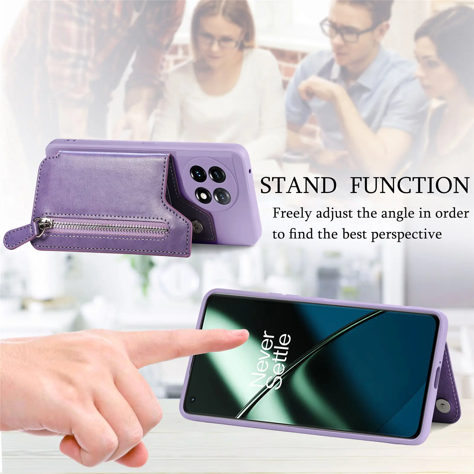 Funda Cuero OnePlus para 11/10 Pro – Cremallera Magnética - imagen 3