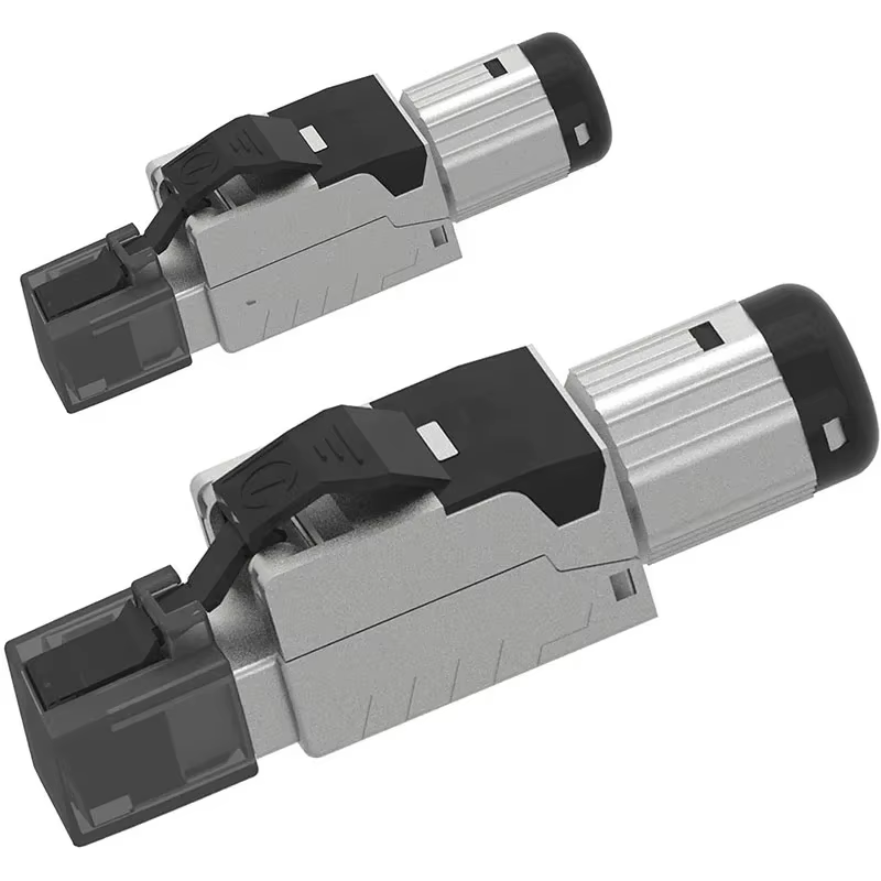 Conectores RJ45 Cat8 Blindados Sin Herramientas para Cable SFTP