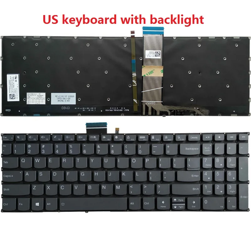 Vista frontal del teclado