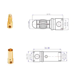 Conector Banana Chapado Oro 3-6 mm Macho/Hembra Alta Calidad