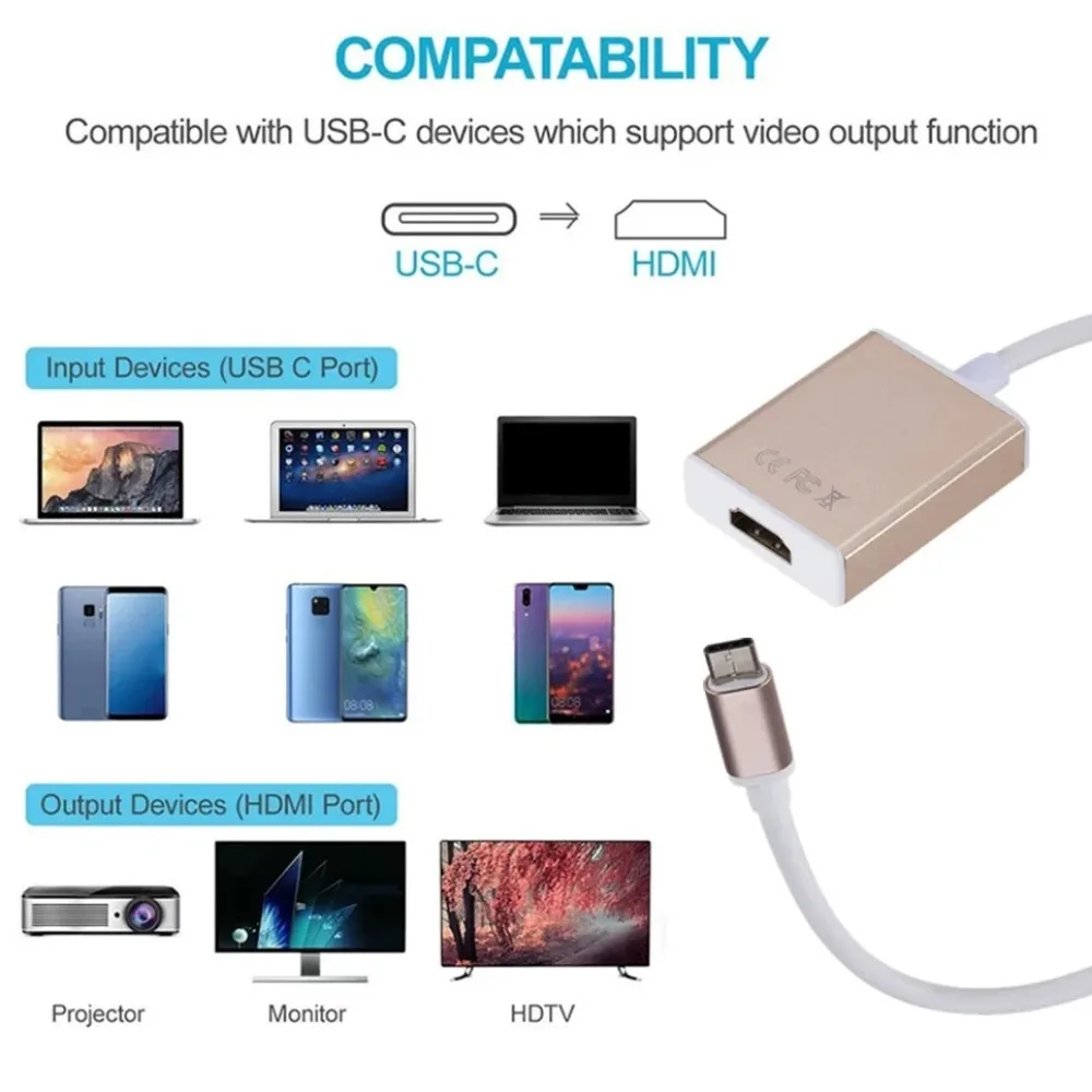 Adaptador USB-C a HDMI 4K para Portátil y Tablet – Audio y Vídeo - imagen 4