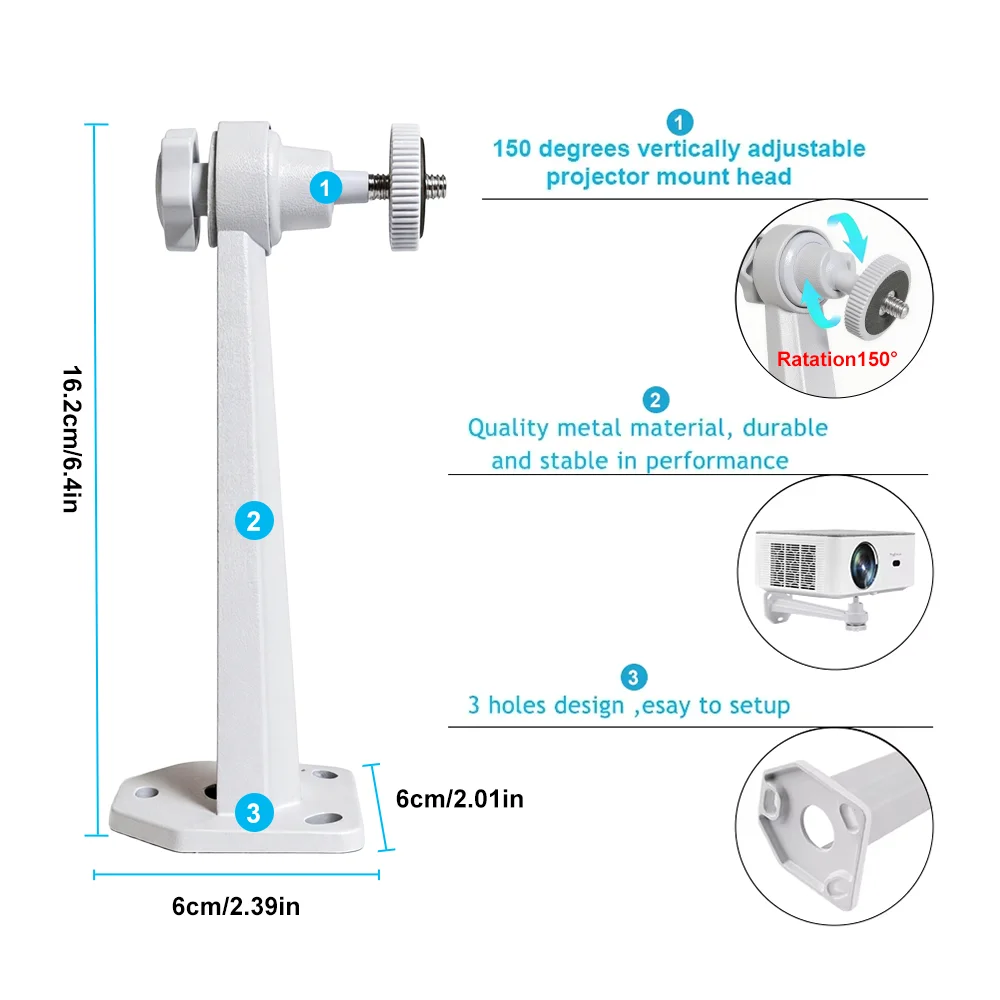 Soporte Proyector Mini 360 Grados para Pared - Montaje - imagen 2