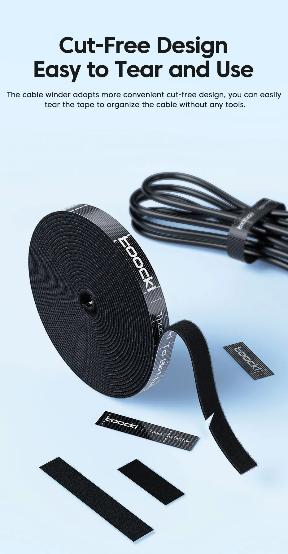 Organizador de cables Toocki en uso