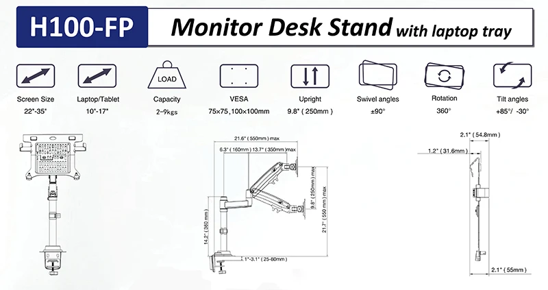 Soporte 2 en 1 con monitor y portátil