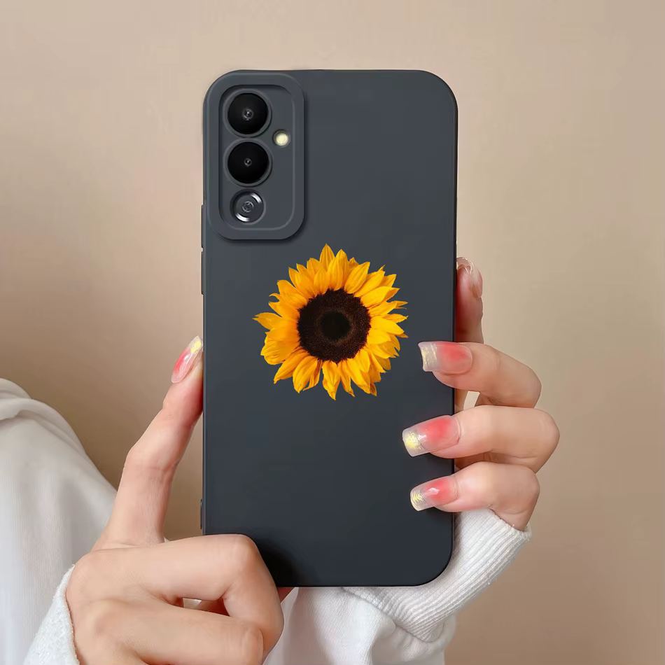 Funda Silicona Líquida Tecno Pova 4 Pro con Flores Antigolpes