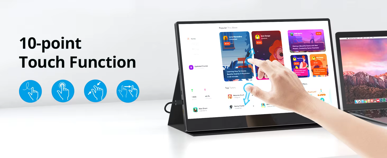 Monitor portátil con funda protectora de aleación de aluminio