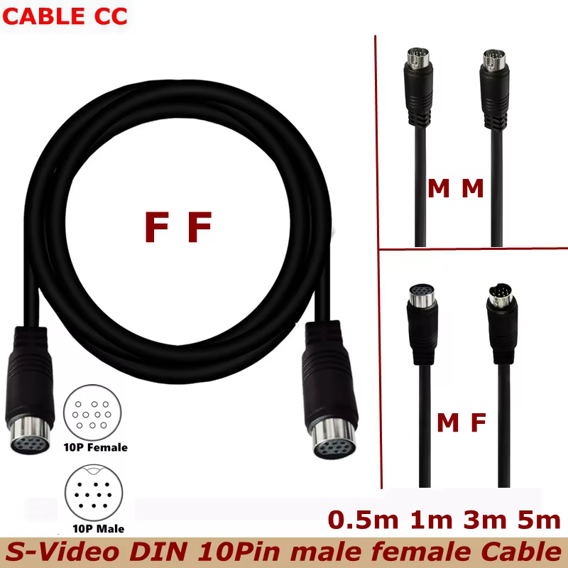 Cable Extensión S-Video Mini DIN 10 Pines Macho-Hembra - imagen 2
