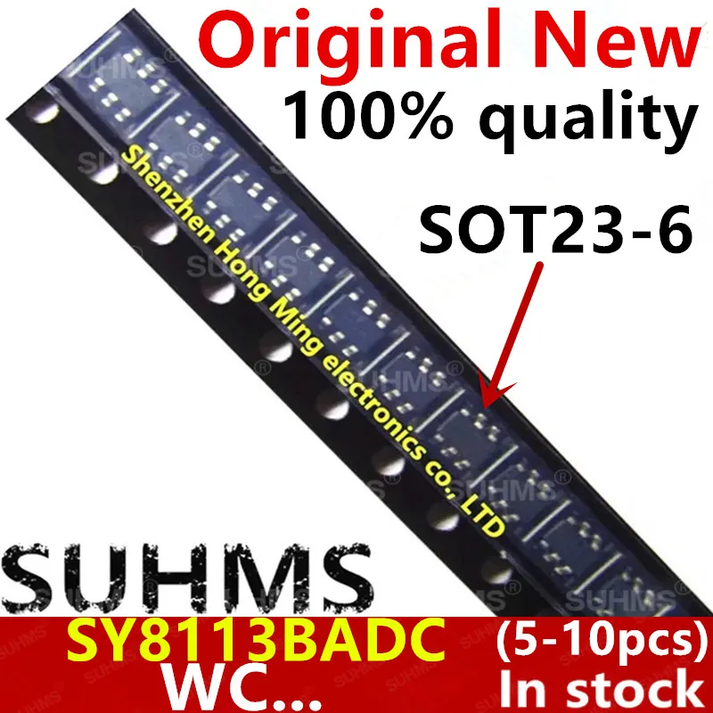 Chipset SY8113BADC en formato SOT23-6 vista frontal