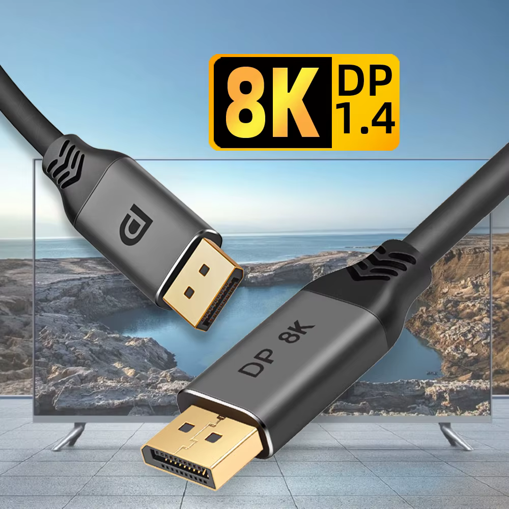 Cable DisplayPort 1.4 8K AIXXCO vista frontal