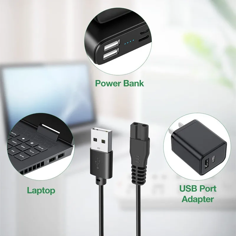 Cargador USB conectado a la cortadora