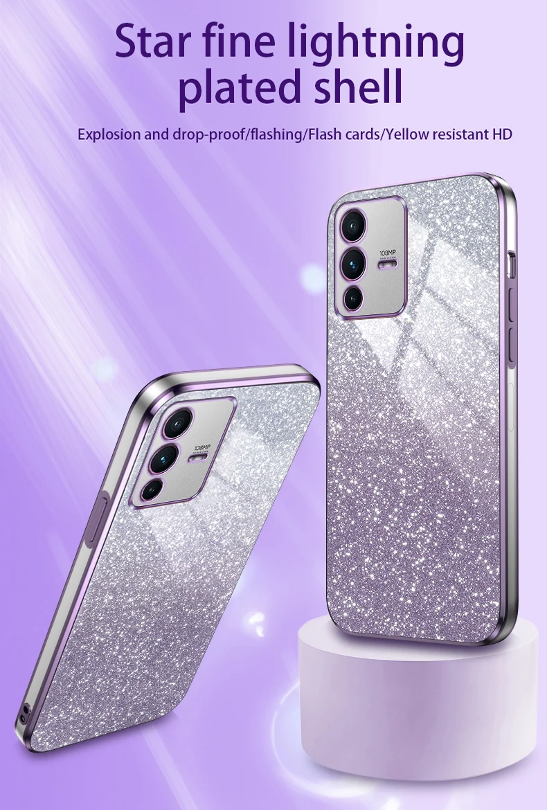 Funda de silicona con efecto brillo degradado para Vivo V23 Pro