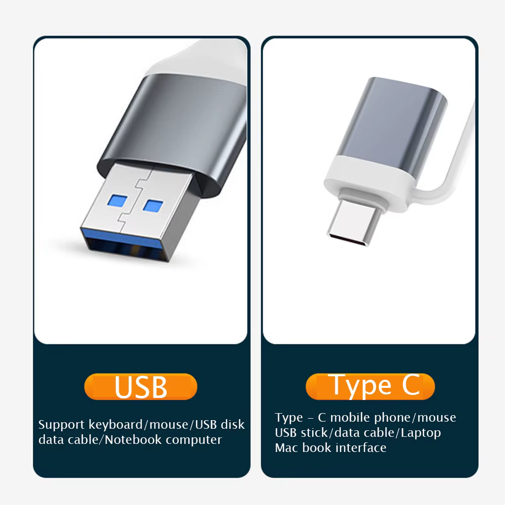 Hub USB tipo C visto desde arriba