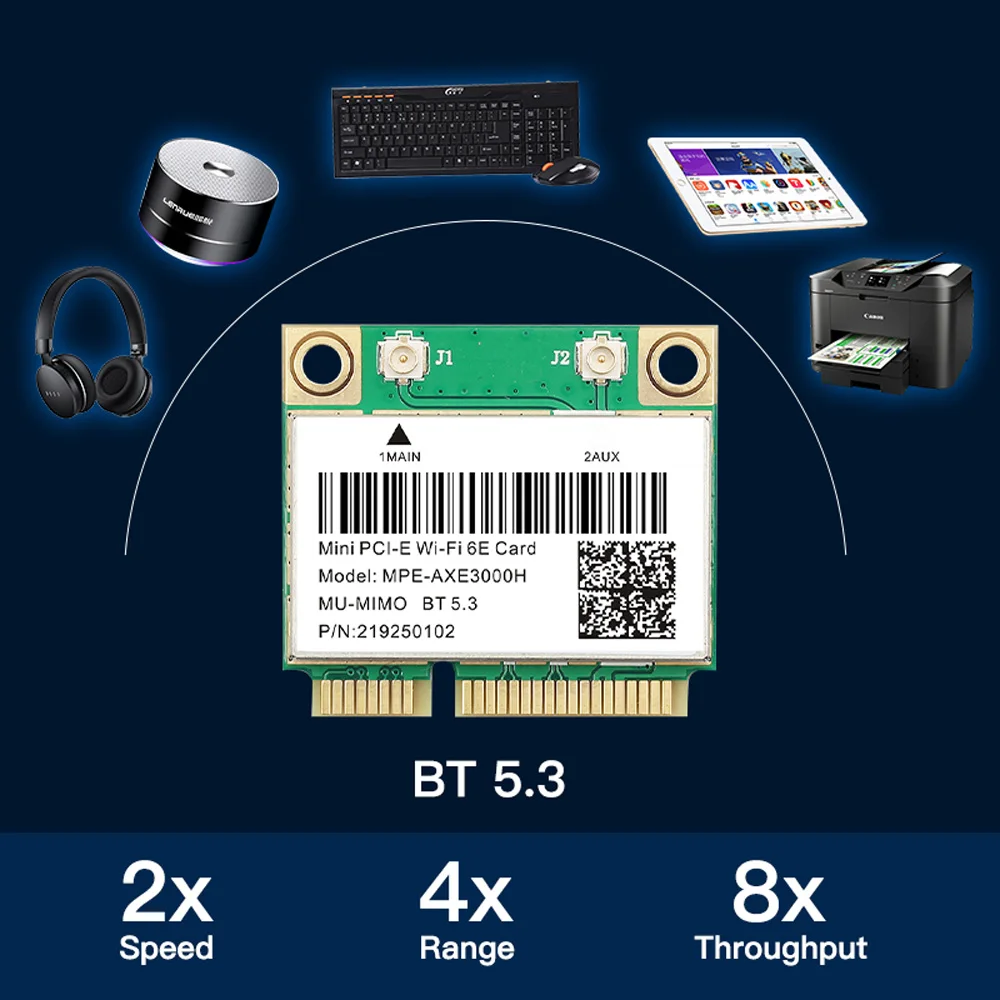 Tarjeta WiFi 6E AX210 PCI-E Bluetooth 5.3 - imagen 4