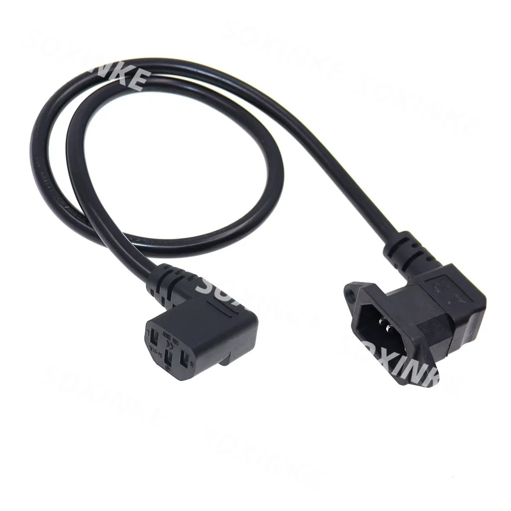 Conector C14 con orificios para tornillos vista frontal