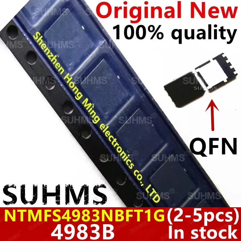 Vista superior del chipset QFN-8 NTMFS4983NBFT1G