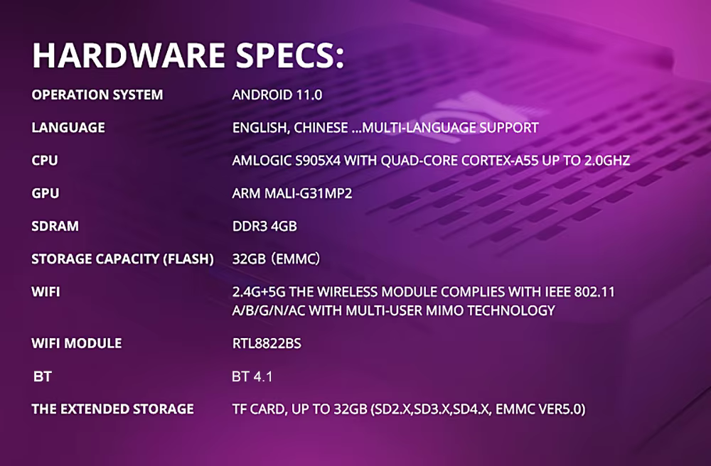 TOX3 Smart TV Box Android 11 frontal
