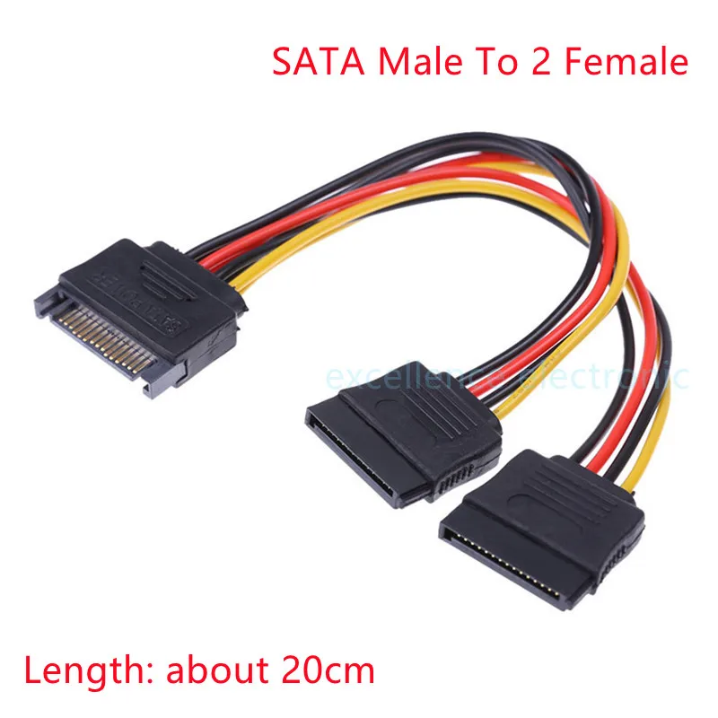 Cable SATA Macho a Hembra 15P Alimentación Disco Duro