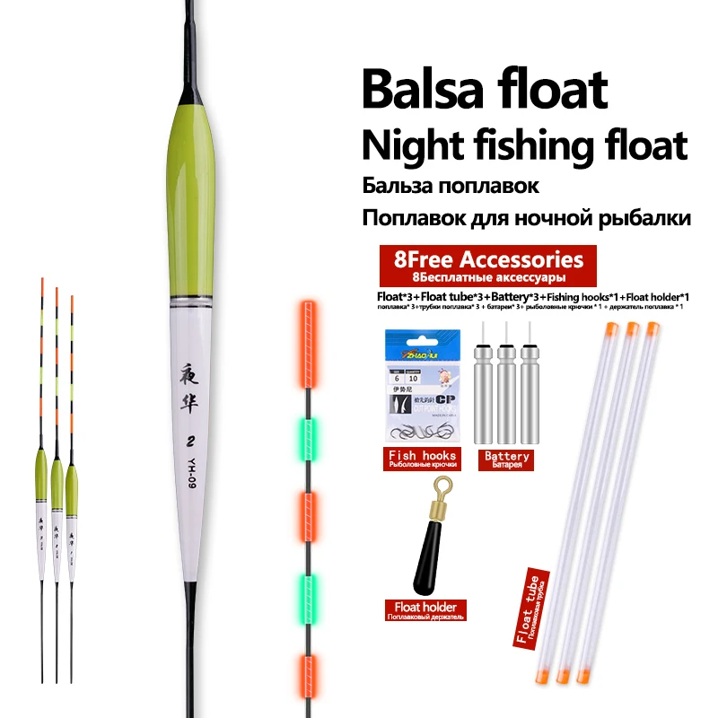 Flotadores LED de pesca en lago