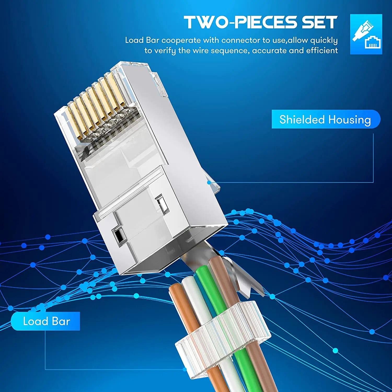 ZoeRax Conectores RJ45 Cat8/Cat7/Cat6A de Paso Blindados - imagen 5