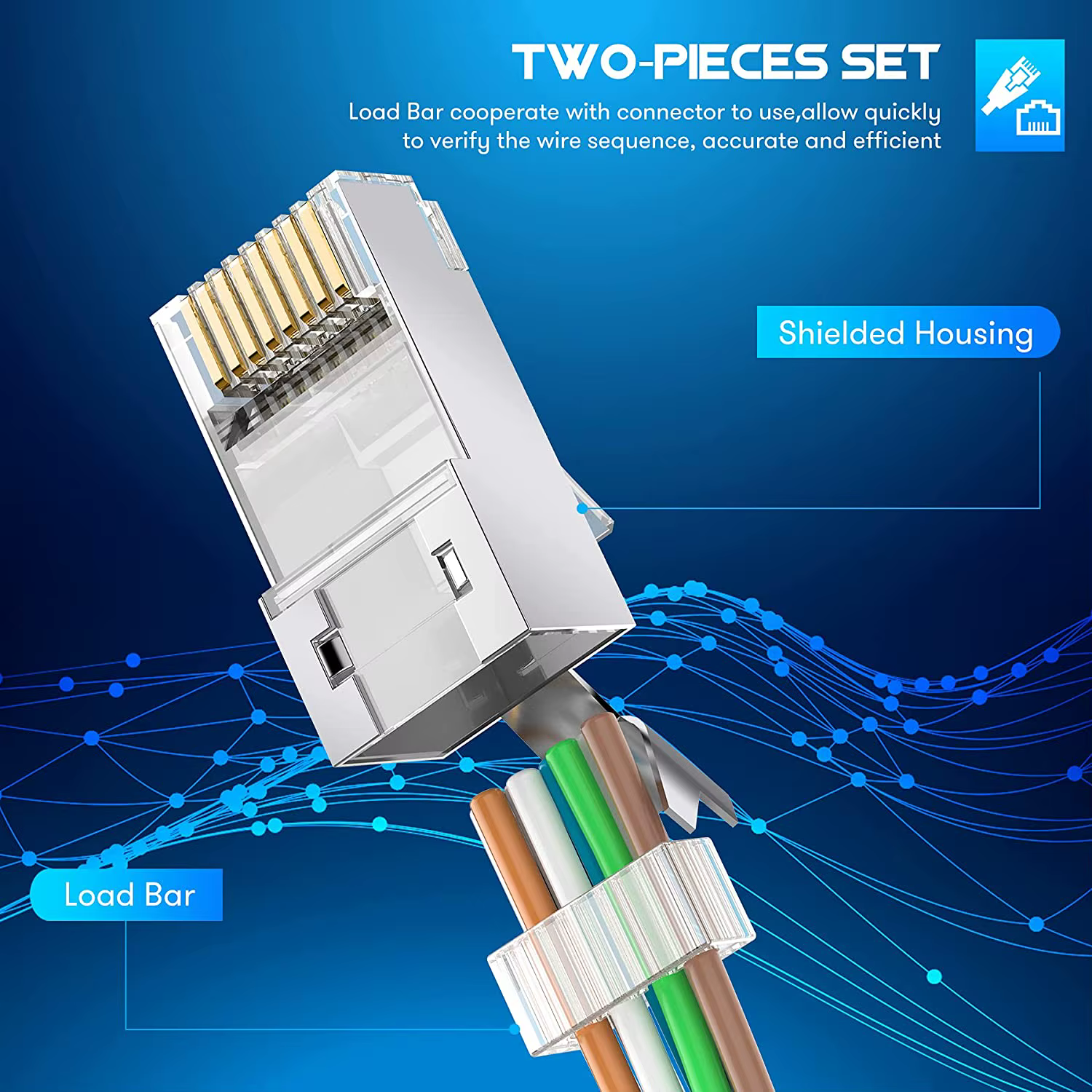 ZoeRax Conectores RJ45 Cat8/Cat7/Cat6A de Paso Blindados - imagen 5