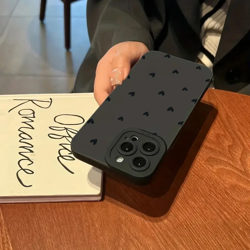 Funda Silicona Xiaomi Redmi Note 13 – Corazón Negro Antigolpes - imagen 2