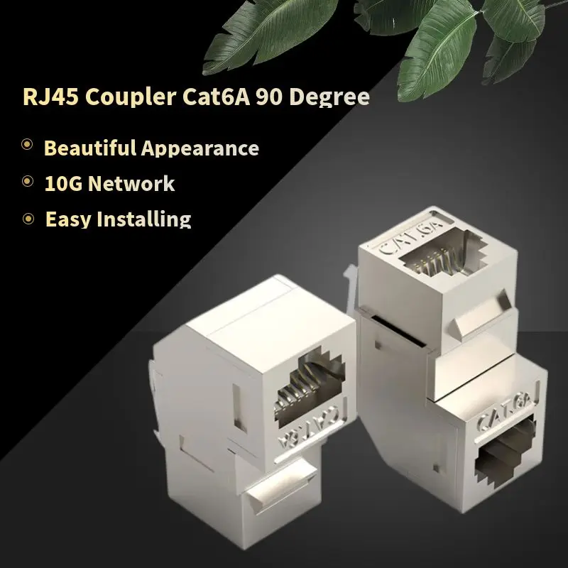 Acoplador RJ45 Cat 6A en ángulo recto