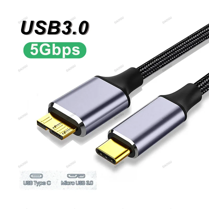 Cable Adaptador USB 3.0 Micro B a USB-C para Disco Duro Externo 5Gbps - imagen 2