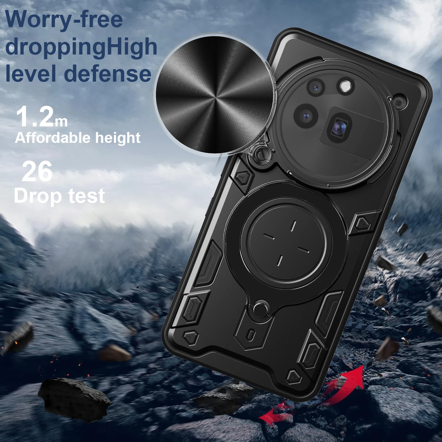 Funda Nothing Phone 3A Pro–Cámara Deslizante Soporte Anillo Antigolpes - imagen 4