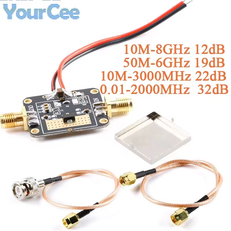 Amplificador RF Banda Ancha 10MHz-8GHz 12/19/32dB FM GPS WiFi - imagen 3