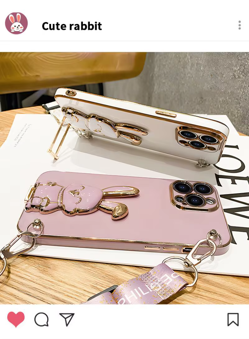 Funda con cordón y diseño de conejo en varios colores