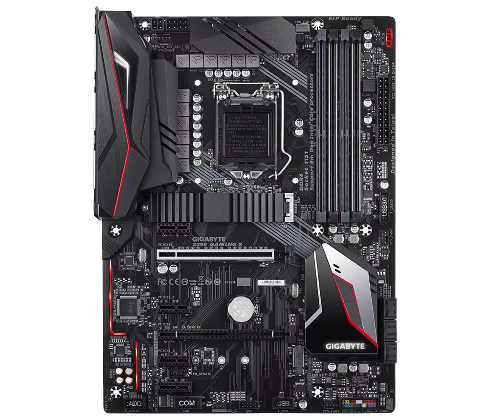 Placa base con disipador y conectores