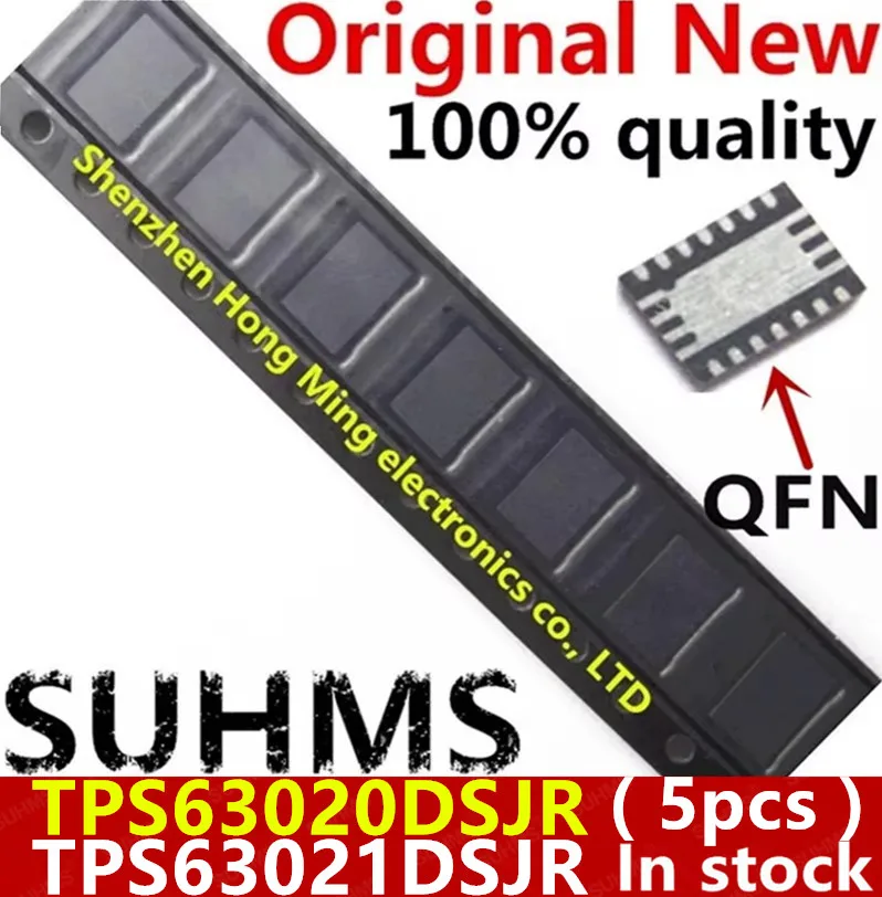 Imagen del TPS63020/63021 en su encapsulado QFN‑14