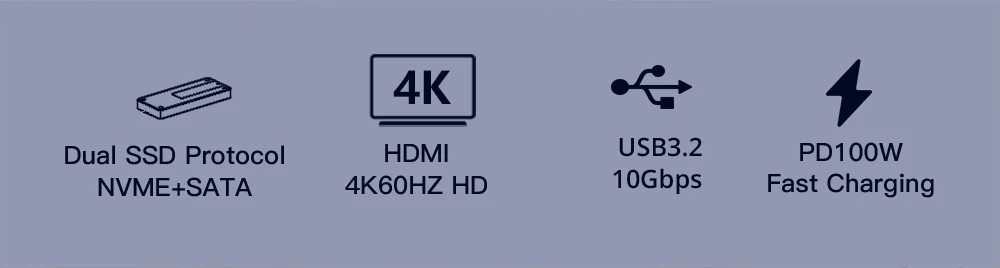 Dock con puertos y HDMI