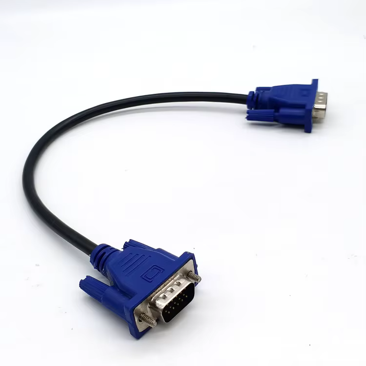 Conector VGA azul y cable negro