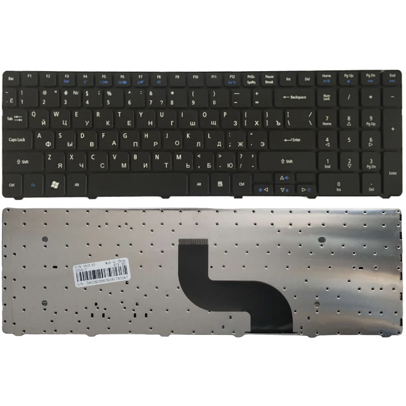 Teclado ruso para portátil Acer Aspire negro nuevo
