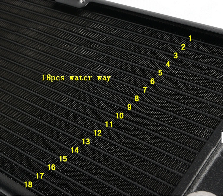 Vista lateral del radiador