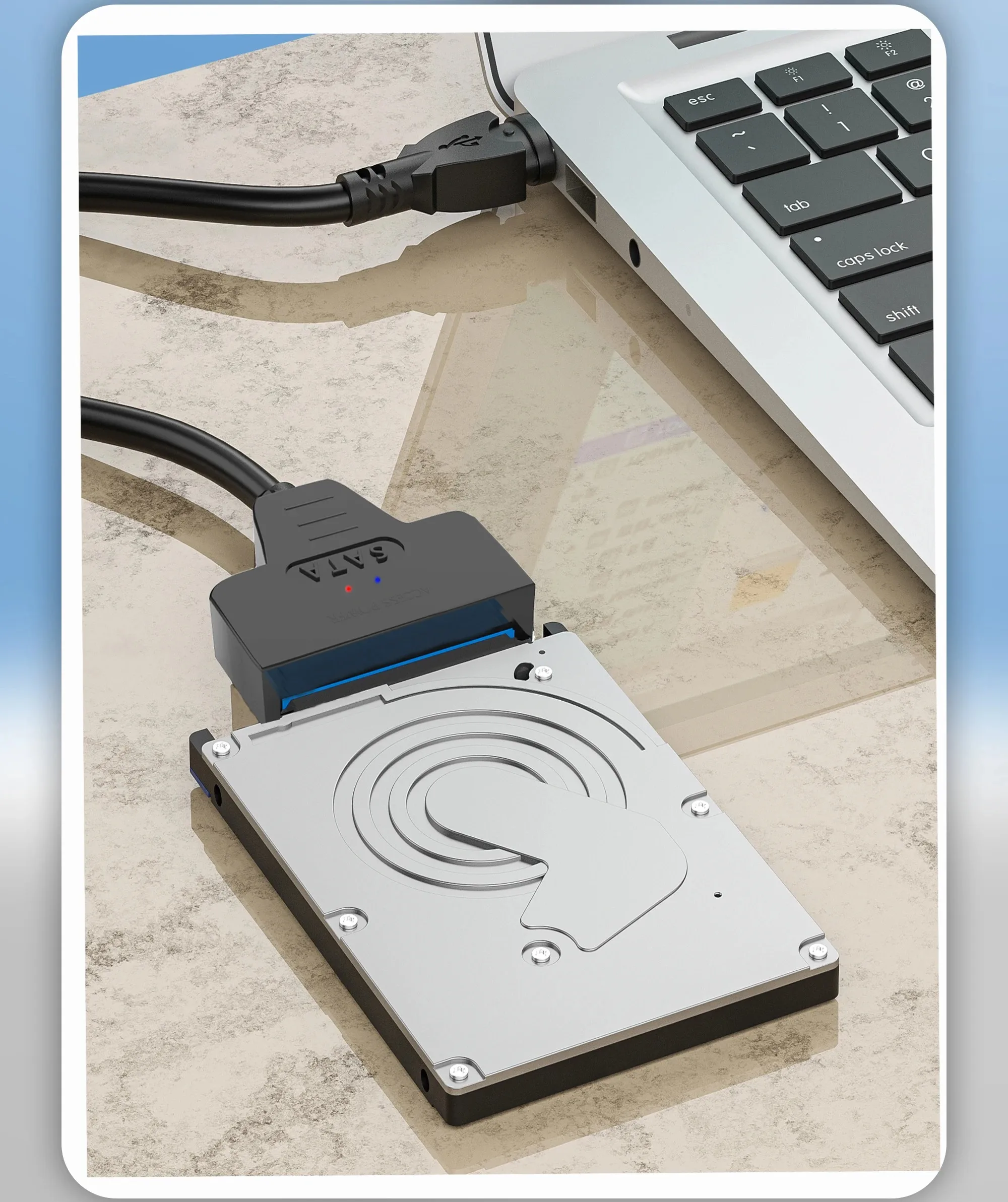 Conexión del adaptador a disco SATA
