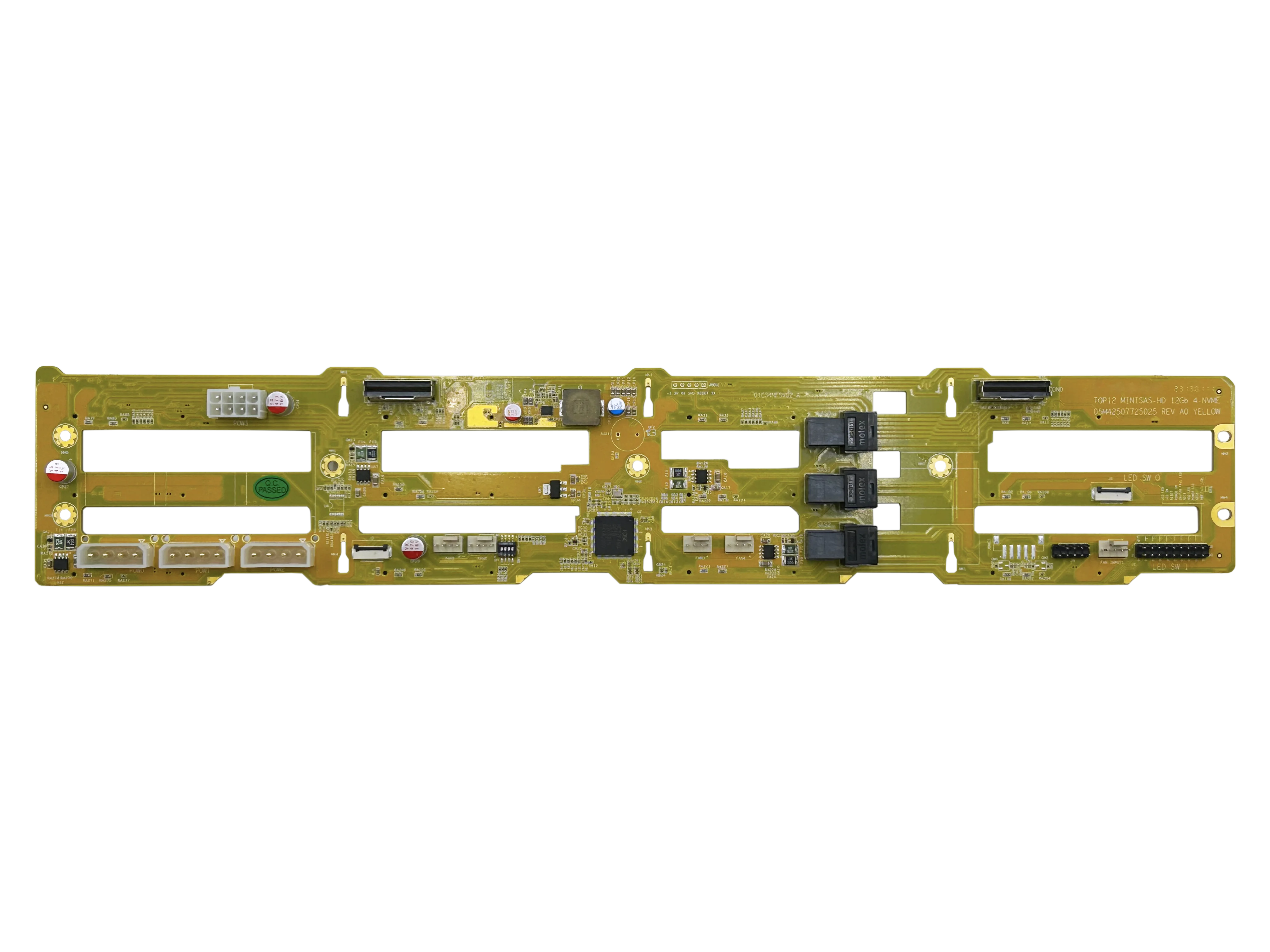 Backplane servidor 12 bahías hot swap vista frontal