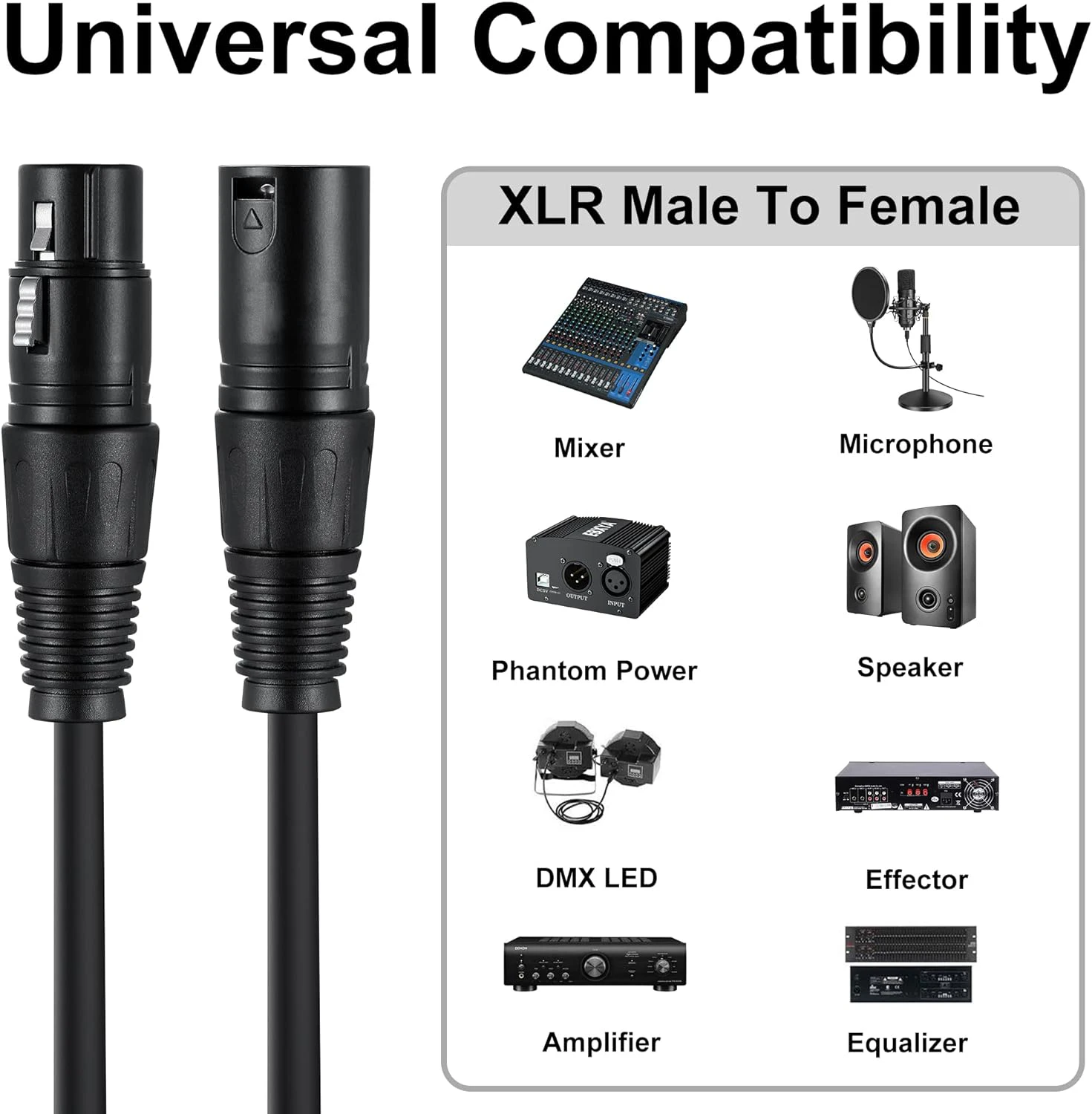 Cable XLR Equilibrado Macho a Hembra para Grabación y Escenario - imagen 5