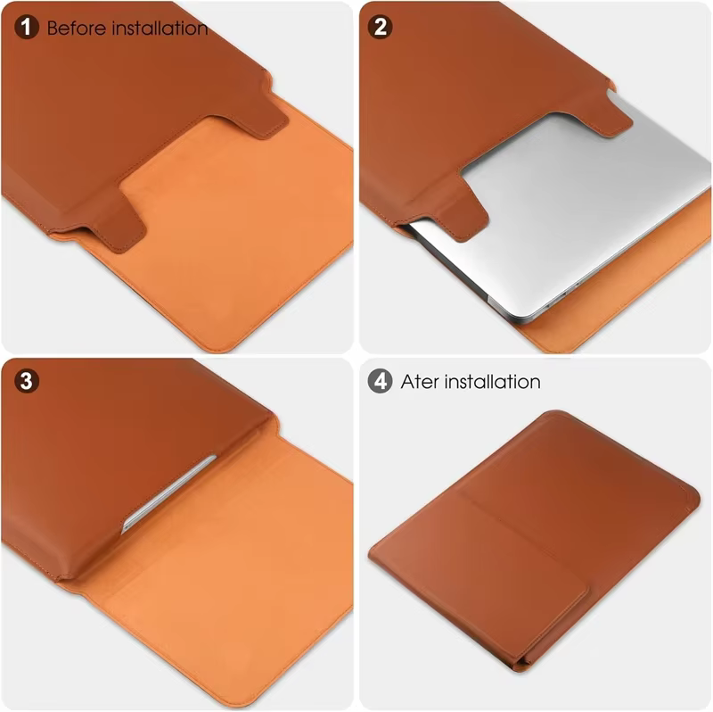 Funda Cuero MacBook Air y Pro 13-16" con Soporte Ajustable